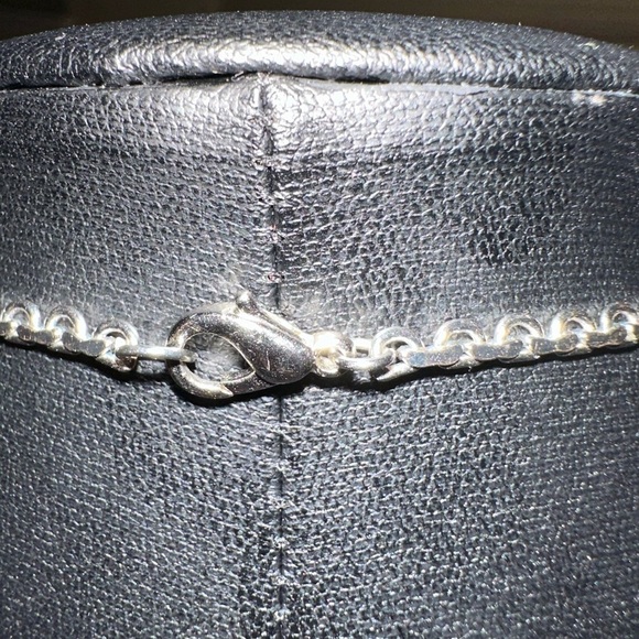 Silver Pink Rhinestone Necklace with flare - Picture 3 of 5